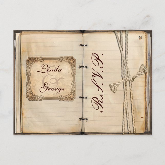 carte vintage Wedding rsvp (Devant)