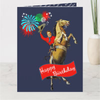 Vintage Western Cowboy Élevage Cheval Anniversaire