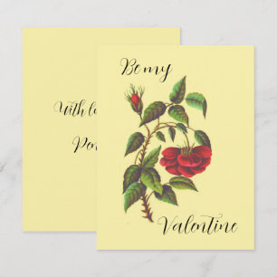 Carte vintage Wild Red Rose Valentin