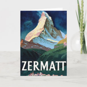 Carte Vintage Zermatt SuisseMatterhorn Voyage