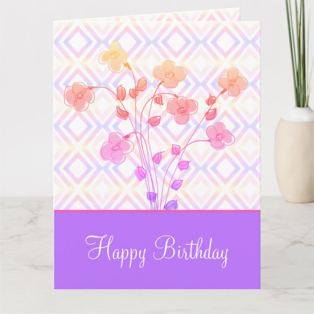 Carte Violet et rose (Devant)