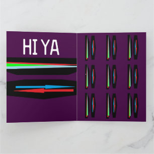 Carte Violet foncé avec des rayures de couleurs profonde