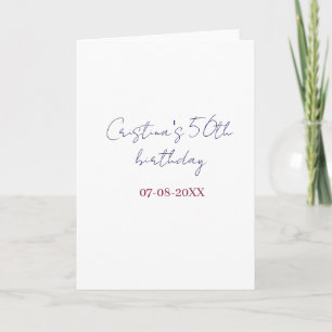 Carte violet gras 50 anniversaire anniversaire ajouter n
