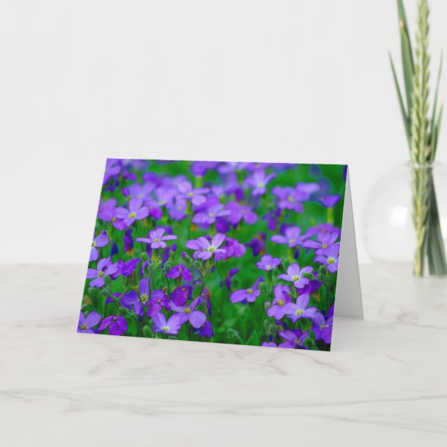 Carte violette de fleurs (Devant)