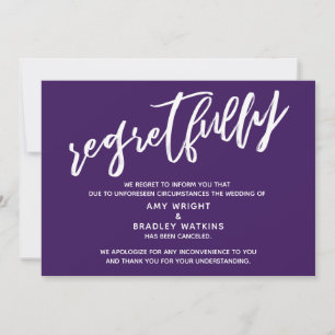 Carte violette de mariage annulé simplement avec r