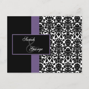carte violette de rsvp de mariage