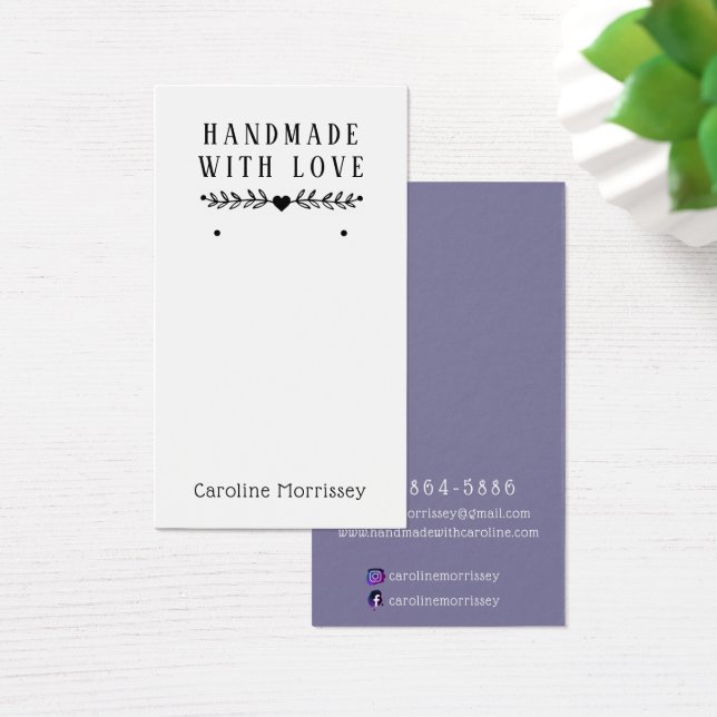 Carte violette simple à oreille bijoux (Bureau)