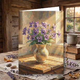 Carte Violettes violettes Dire bonjour Pensée pour v