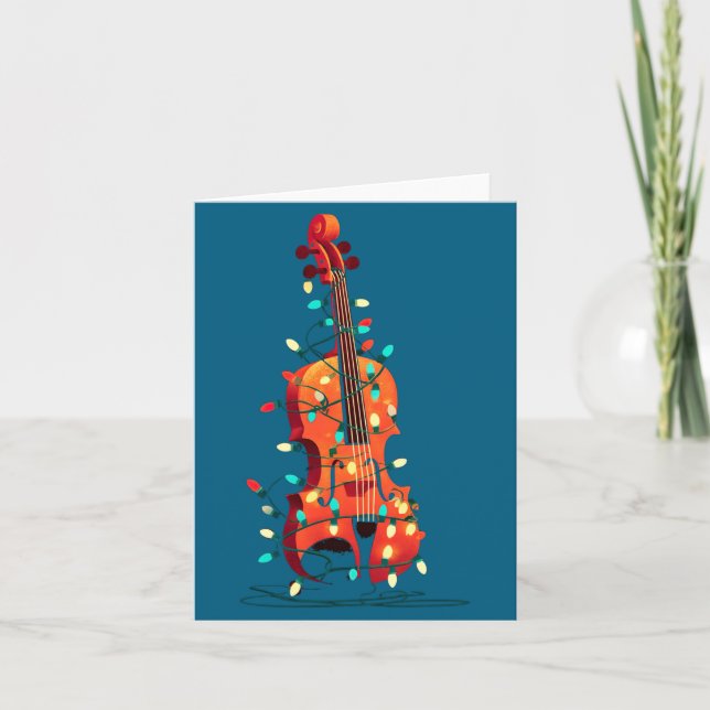 Carte Violin Christmas Graphics Lights Lover Player Viol (Devant)