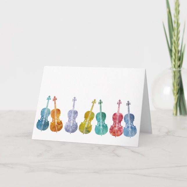 Carte Violoncelles multicolores (Devant)