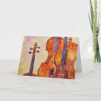 Carte Violons aquarelles