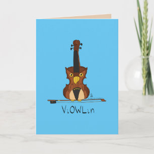 Carte ViOWLin Funny Violin Owl Music Greeting Card