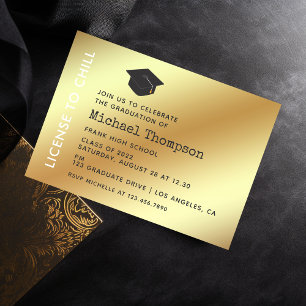 Carte VIP pour la fête de remise des diplômes noir