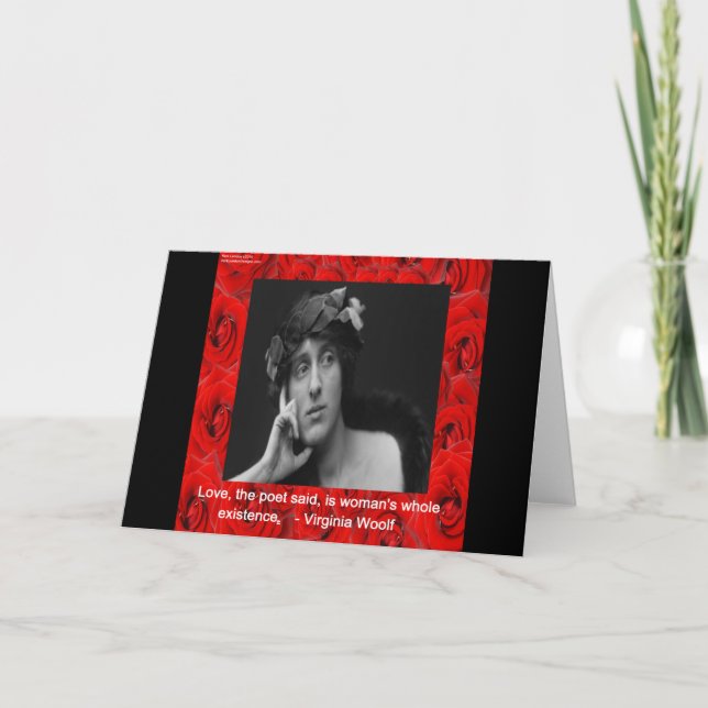 Carte Virginia Woolf & Citation sur l'amour (Devant)