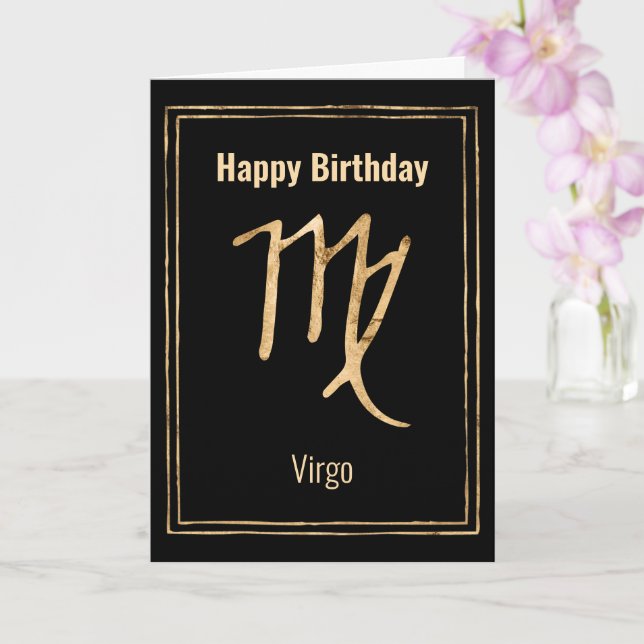 Carte Virgo Anniversaire zodiaque astrologie or personna (Orchidée)