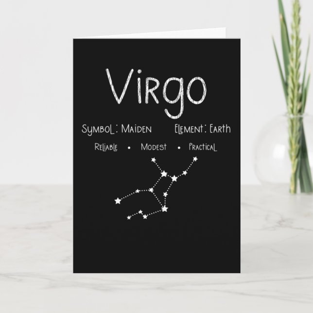 Carte Virgo Horoscope Astrologie Étoile Signal Anniversa (Devant)
