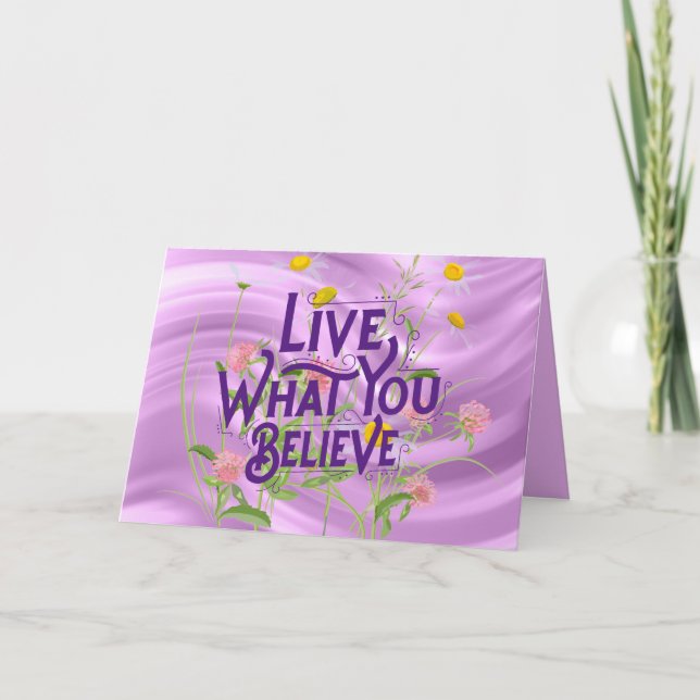 Carte Vis Ce Que Vous Croyez Citer Purple Lilac Floral (Devant)