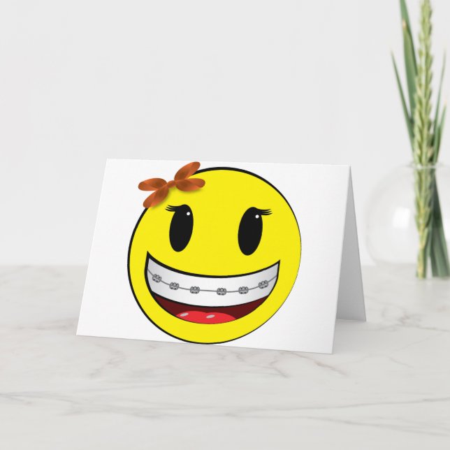 Carte visage avec accolades - fille (Devant)