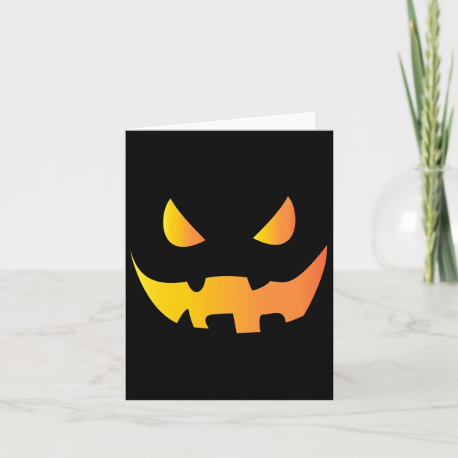 Carte Visage Citrouille effrayant pour Halloween (Devant)