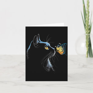 Carte Visage de chat - Avec papillon