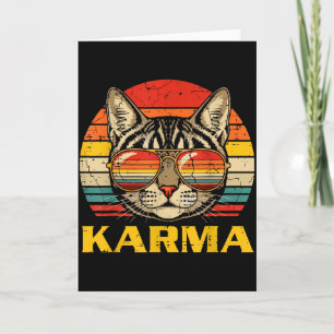 Carte Visage de Chat Lunettes Karma Drôle Chat Chatte Ho