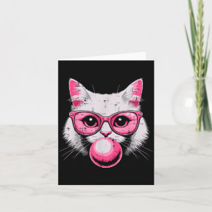 Carte Visage de chat Nk Gles Bubble Gum Mignon Kitty Fem