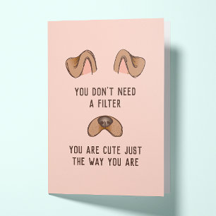 Carte Visage de chien mignonne Pas de filtre nécessaire