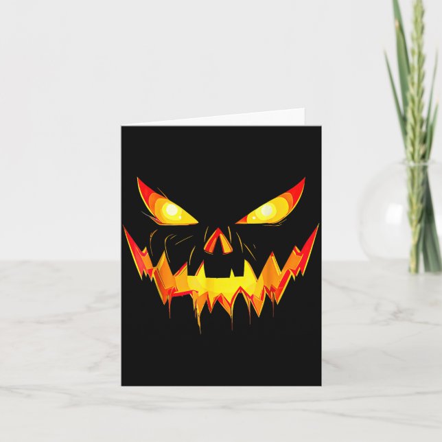 Carte Visage de citrouille Jack o Lantern Halloween effr (Devant)