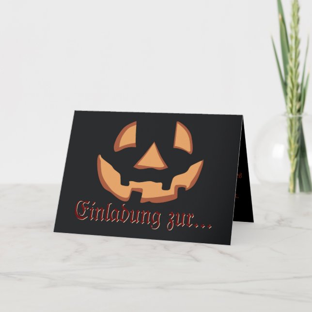 Carte Visage de citrouille pour Halloween (Devant)