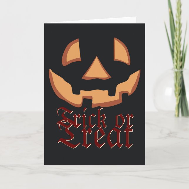 Carte Visage de citrouille pour Halloween (Devant)