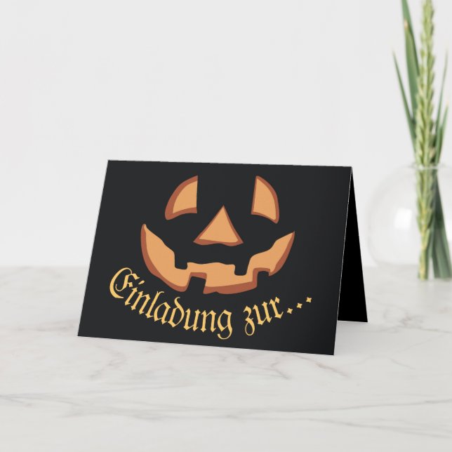 Carte Visage de citrouille pour Halloween (Devant)
