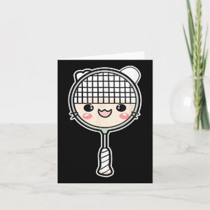 Carte Visage de dessin animé de raquette de badminton Jo