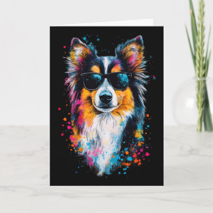 Carte Visage de mouton Shetland Coloré Chiot Mignon Chie