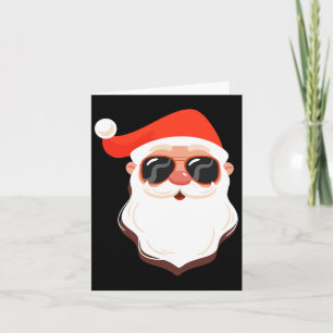 Carte Visage de Père Noël Lunettes de soleil avec chapea