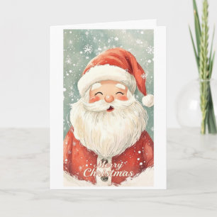 Carte visage de Père Noël vous souhaitant un Joyeux Noël