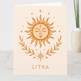 Carte Visage de soleil céleste itha Couronne botanique A