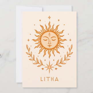 Carte Visage de soleil céleste itha Couronne botanique A