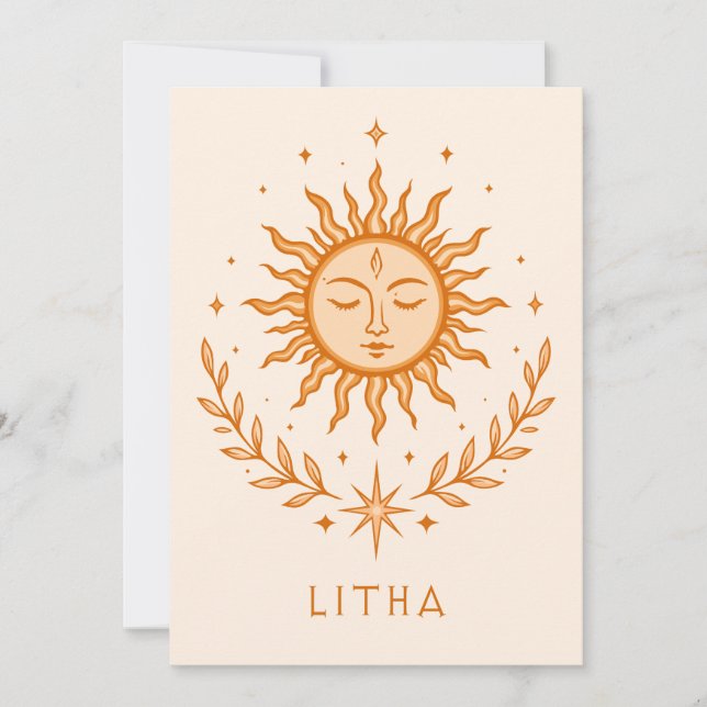 Carte Visage de soleil céleste itha Couronne botanique A (Devant)