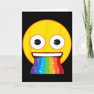 Carte Visage de sourire jaune bouche arc-en-ciel Emoji o