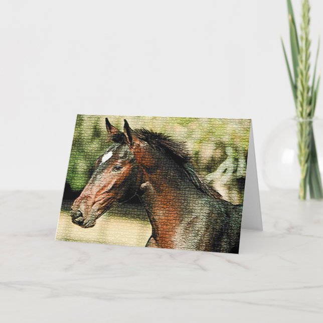 Carte Visage du cheval mosaïque Carreaux (Devant)