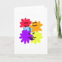 Visage et fleurs abstrait (couleurs primaires)