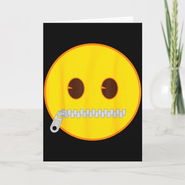 Carte Visage jaune de sourire de bouche de fermeture écl (Devant)