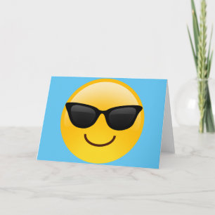 Carte Visage souriant avec lunettes de soleil Cool Emoji