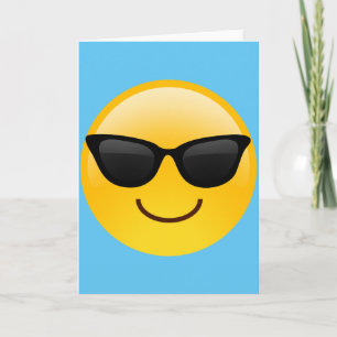 Carte Visage souriant avec lunettes de soleil Cool Emoji