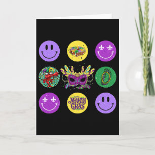 Carte Visage Sourire Mardi Gras Ambiance Fat Tuesday La
