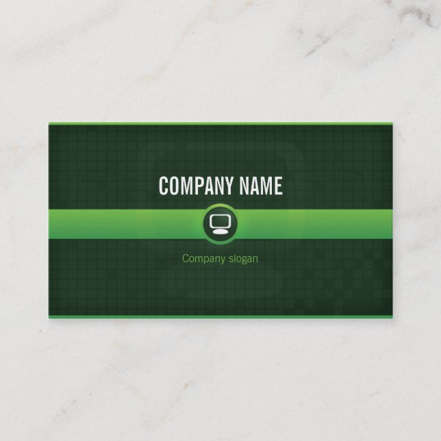 Carte visite - Professionnel informatique verte v1 (Devant)
