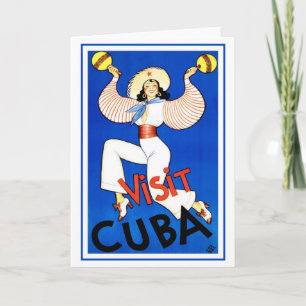 Carte Visitez Cuba Vintage
