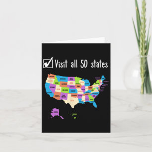 Carte Visitez La Liste Des 50 États Cadeaux Usa Bucket L
