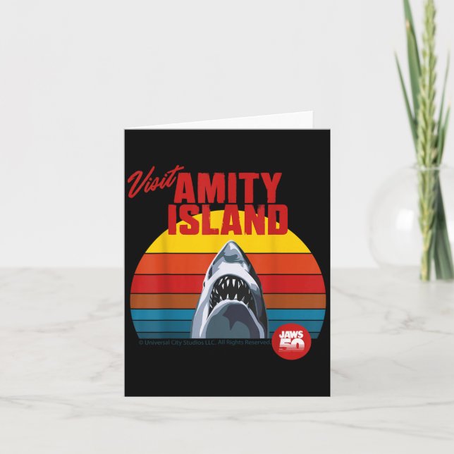 Carte Visitez l'île d'Amity Jaws 2025 style rétro  (Devant)