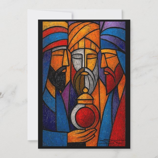 Carte Vitrail Moderne des Rois Mages  (Devant)